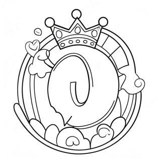 Cute Letter Q With A Crown Coloring Page 54744-43312