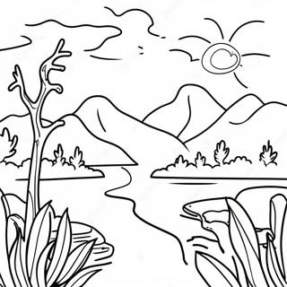 Realistic Nature Scene Coloring Page 54753-43337