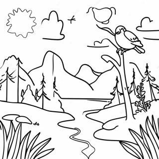 Realistic Nature Scene Coloring Page 54753-43339