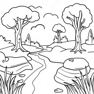 Realistic Nature Scene Coloring Page 54753-43340