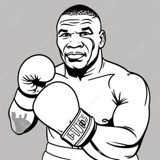 Mike Tyson In The Ring Coloring Page 54784-43346