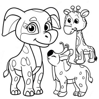 Colorful African Animals Coloring Page 5481-4363