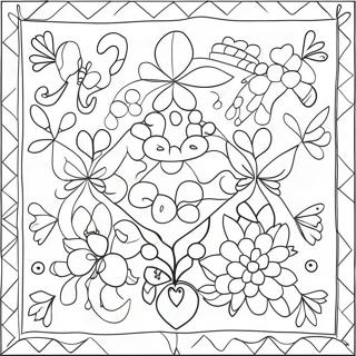 Colorful Kindergarten Quilt Coloring Page 54843-43386