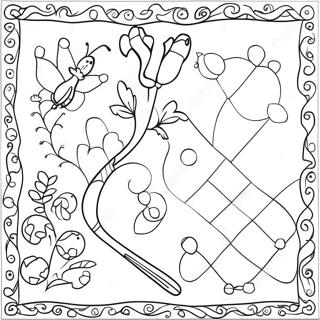 Colorful Kindergarten Quilt Coloring Page 54843-43387