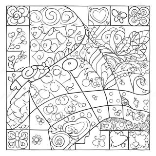 Patchwork Kindergarten Quilt Coloring Page 54844-43399