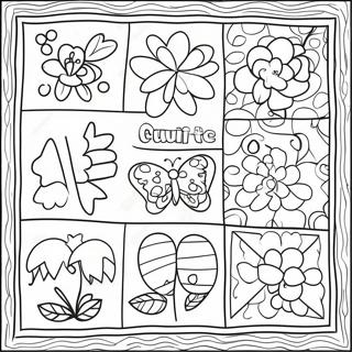 Patchwork Kindergarten Quilt Coloring Page 54844-43400