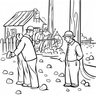 Great Depression Historical Scene Coloring Page 54923-43451