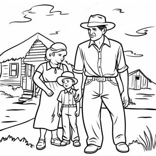 Dust Bowl Family Coloring Page 54924-43457