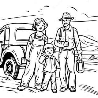 Dust Bowl Family Coloring Page 54924-43460