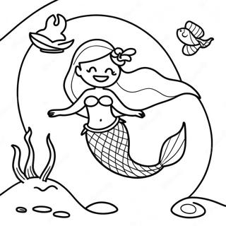 Mermaid Fantasy Scene Coloring Page 54933-43454