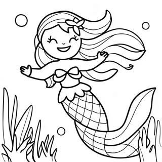 Mermaid Fantasy Scene Coloring Page 54933-43456