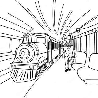 Magical Polar Express Train Coloring Page 54944-43471