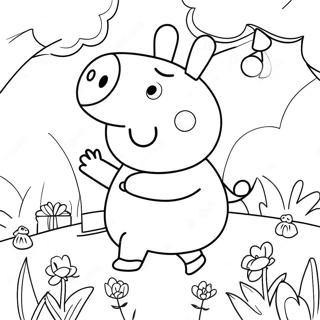 Peppa Wutz Ostereiersuche Ausmalbild 54963-43486