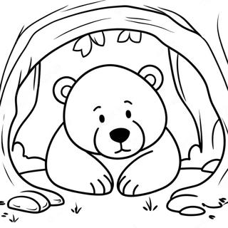 Sleepy Bear In Cozy Cave Coloring Page 54984-43500