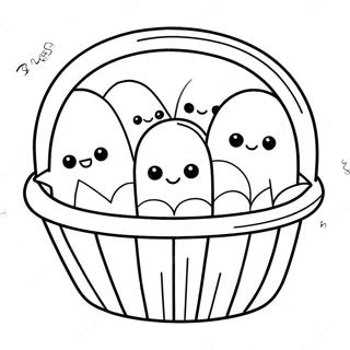 Colorful Peeps In A Basket Coloring Page 55004-43514