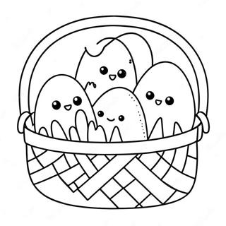 Colorful Peeps In A Basket Coloring Page 55004-43515