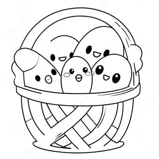 Colorful Peeps In A Basket Coloring Page 55004-43516