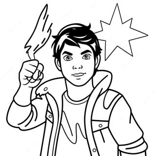 Percy Jackson With Lightning Bolt Coloring Page 5501-4377