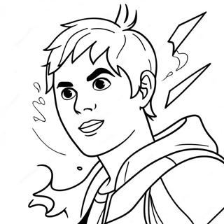 Percy Jackson With Lightning Bolt Coloring Page 5501-4379