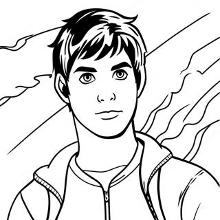 Percy Jackson With Lightning Bolt Coloring Page 5501-4380