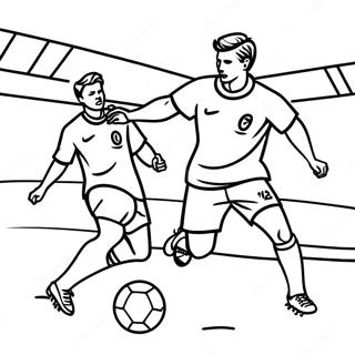 Exciting Soccer Game Coloring Page 55034-43541