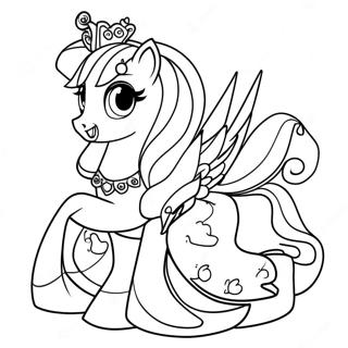 Página Para Colorir Da Princesa Cadence Em Um Vestido Brilhante 55044-43537