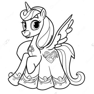 Página Para Colorir Da Princesa Cadence Em Um Vestido Brilhante 55044-43540