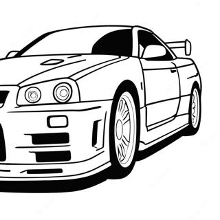 Nissan Skyline Gtr R34 Boyama Sayfaları