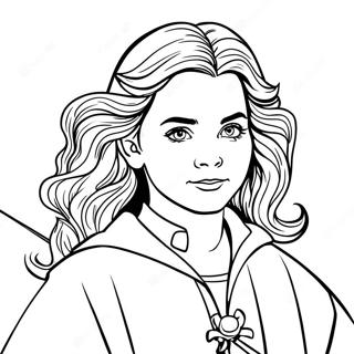 หน้าระบายสี Hermione กับไม้กายสิทธิ์ 55074-43571