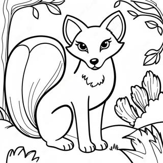 Beautiful Fox For Adults Coloring Pages