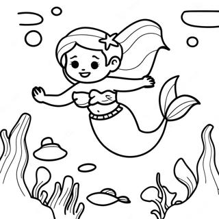 Ariel Avec Des Jambes Dans L'aventure Sous-Marine À Colorier 55103-43582