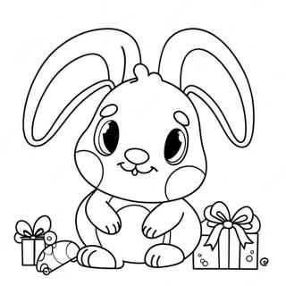 Christmas Bunny Coloring Pages