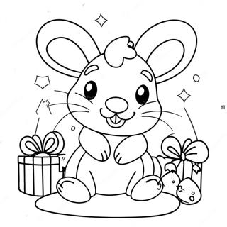 Christmas Bunny Coloring Page 55113-43598