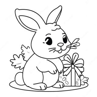 Christmas Bunny Coloring Page 55113-43600