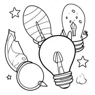 Colorful Christmas Light Bulbs Coloring Page 5511-4388