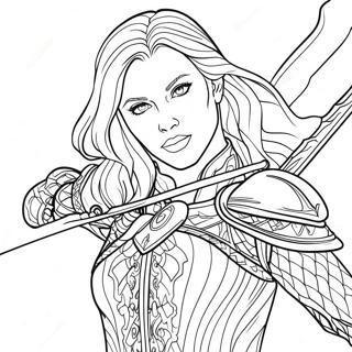 Aelin Galathynius In Battle Coloring Page 55134-43618