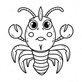 Cute Crawfish With Big Eyes Coloring Page 55174-43647