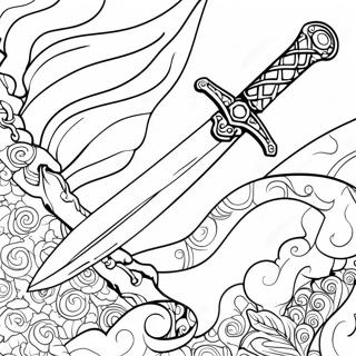 Shiny Sword Coloring Page 55194-43695