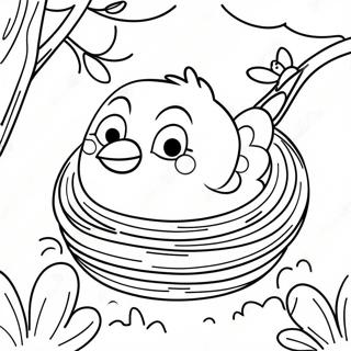 Colorful Spring Bird Nesting Coloring Page 55204-43665