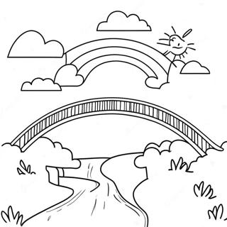 Colorful Rainbow Bridge Coloring Page 55264-43719