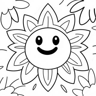 Smiley Face Flower Coloring Pages