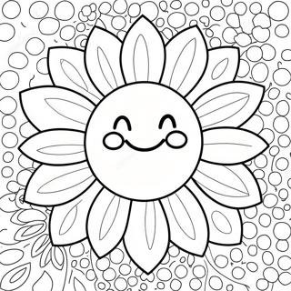 Smiley Face Flower Coloring Page 55293-43747