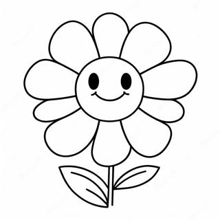 Smiley Face Flower Coloring Page (55293-43748)