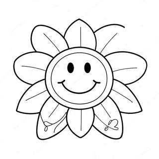 Happy Smiley Face Flower Coloring Page 55294-43758