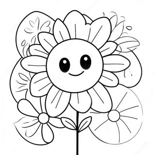 Happy Smiley Face Flower Coloring Page 55294-43760