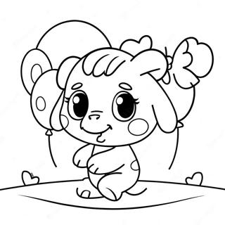 Cute Ellie With Balloons Coloring Page 55354-43781