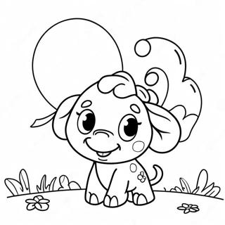 Cute Ellie With Balloons Coloring Page 55354-43782