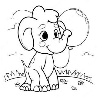 Cute Ellie With Balloons Coloring Page 55354-43783