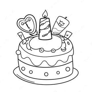 Page À Colorier Gâteau D'anniversaire Mignon Du 1er Anniversaire 55364-43805