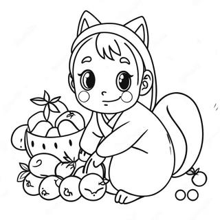 Tohru Honda With Fruits Coloring Page 55414-43841